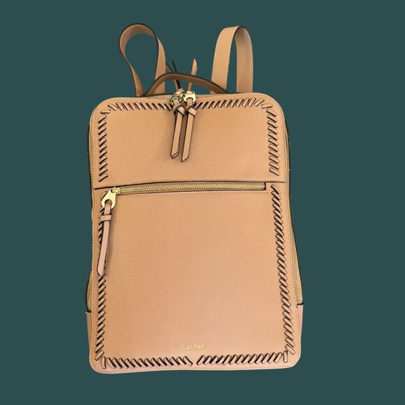 CALPAK Kaya Faux Leather Backpack – Blush Pink Saffiano – Fits 15.5" Laptop - Picture 1 of 15